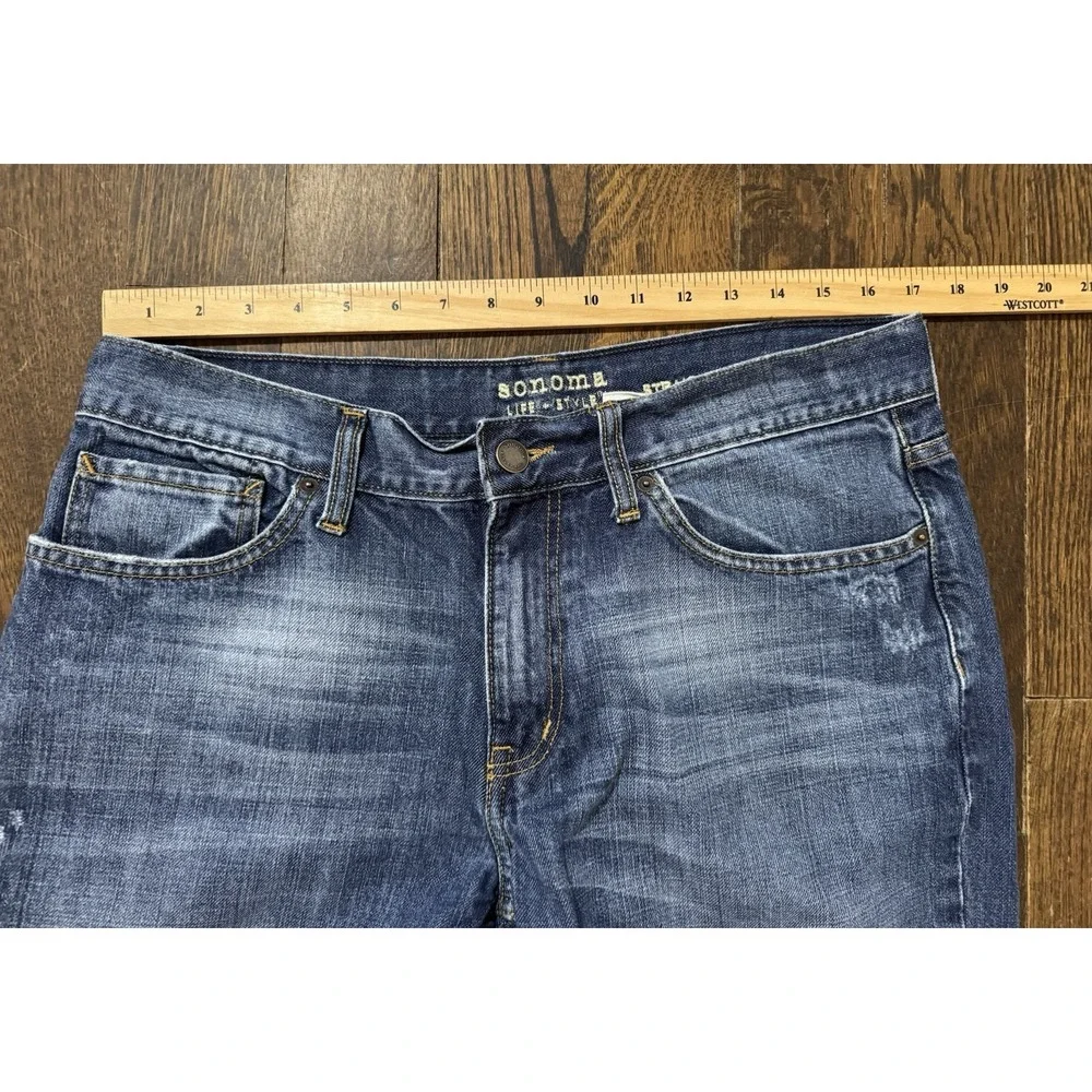 Sonoma Life-Style Straight Jeans Men's Size W34xL30 Blue Low‎ Rise